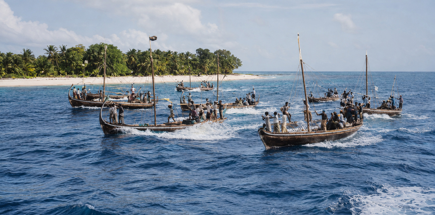 Traditional dhoni boat